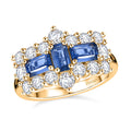 D'Joy Kashmir Kyanite, White Zircon Ring in 18K YG Plated Sterling Silver (Size 7.0) 1.60 ctw - Sticky add to cart bar