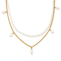 D'Joy Premium Freshwater Pearl Necklace in 18K Vermeil Yellow Gold Over Sterling Silver 14-16 Inches - Sticky add to cart bar