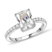 D'Joy Moissanite 2.60 ctw Ring in Rhodium Over Sterling Silver (Size 6.5)
