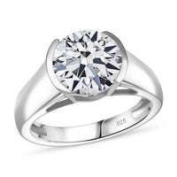 Moissanite Solitaire Ring in 18K Vermeil YG Over Sterling Silver (Size 17.0) 3.00 ctw