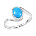 Premium Sleeping Beauty Turquoise Solitaire Ring in Rhodium Over Sterling Silver (Size 8.0) 1.30 ctw - Sticky add to cart bar