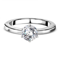 D'Joy 88 Facets Moissanite 1.00 ctw Ring in Rhodium Over Sterling Silver (Size 6.5)