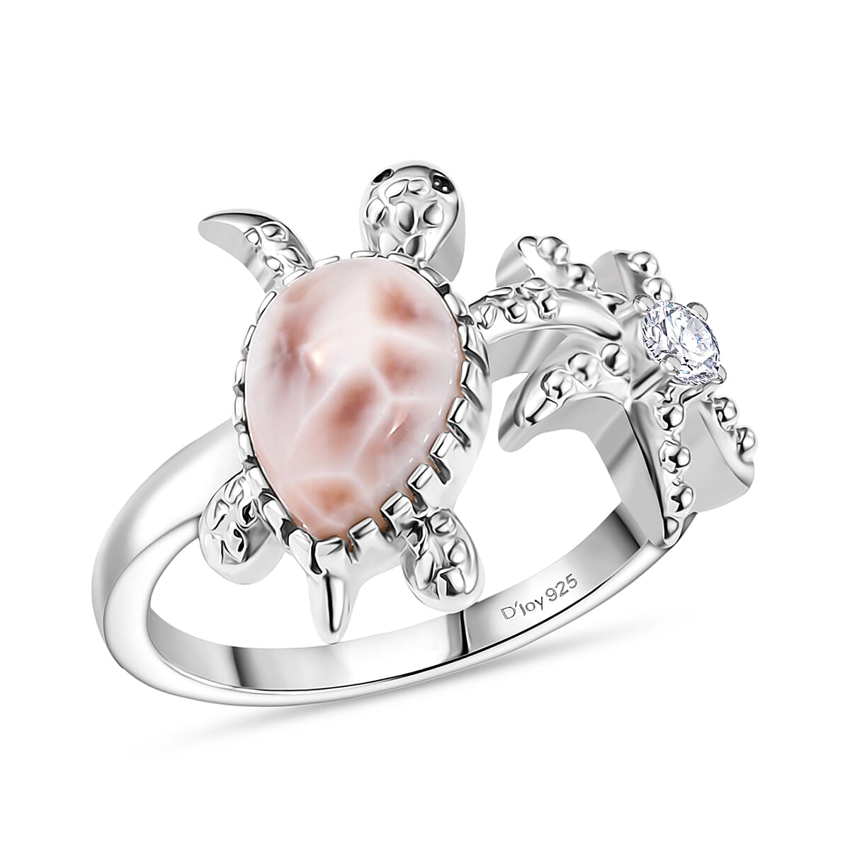 D'Joy Natrolite, White Zircon Ring in Rhodium Over Sterling Silver (Size 8.0) 2.40 ctw