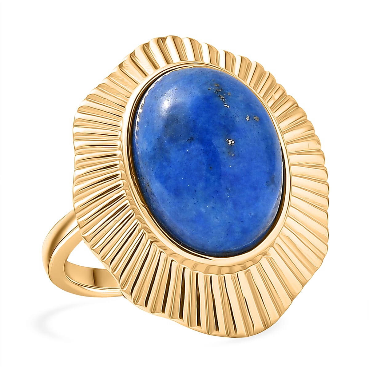 EverTrue Lapis Lagoon Ring in 18K YG Plated (Size 6.0) 7.85 ctw