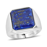 EverTrue Lapis Lazuli 9.15 ctw Men's Ring in Platinum Bond (Size 9.5)