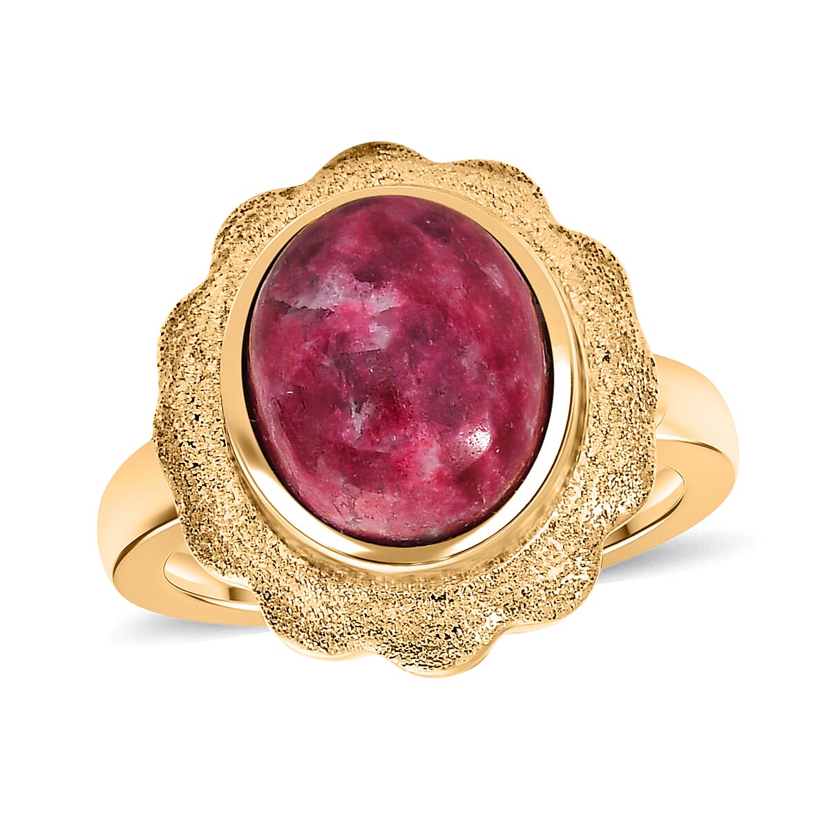 EverTrue Norwegian Thulite Ring in 18K YG Plated (Size 6.0) 6.40 ctw