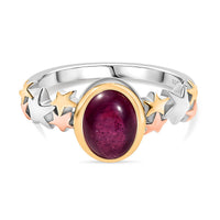 Premium African Ruby 2.00 ctw Ring in 18K YRG Plated and Rhodium Over Sterling Silver (Size 8.0)
