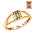 Premium Golden Tanzanite Solitaire Ring in 18K Vermeil YG Over Sterling Silver (Size 17.0) 0.60 ctw - Sticky add to cart bar