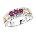 African Ruby (FF) Ring in 18K YG Plated and Rhodium Over Sterling Silver (Size 8.0) 0.80 ctw - Sticky add to cart bar