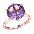 Rose De France Amethyst Solitaire Ring in 18K Vermeil RG Over Sterling Silver (Size 8.0) 6.10 ctw - Sticky add to cart bar