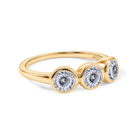 D'Joy 100 Facets Moissanite 1.40 ctw Ring in 18K Vermeil Yellow Gold Over Sterling Silver (Size 8.0)
