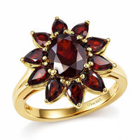 D'Joy Premium Mozambique Garnet Ring in 18K Vermeil YG Over Sterling Silver (Size 10.0) 5.00 ctw