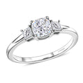 D'Joy Strontium Titanate, Moissanite Ring in Rhodium Over Sterling Silver (Size 10.0) 1.00 ctw - Sticky add to cart bar