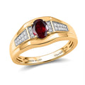 D'Joy Premium Anthill Garnet, Moissanite Men's Ring in 18K Vermeil YG Over Sterling Silver (Size 10.0) 1.10 ctw - Sticky add to cart bar