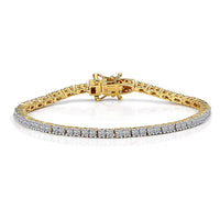 Luxuriant Lab Grown Diamond E-F VS 3.00 ctw Bracelet in 18K Vermeil Yellow Gold Over Sterling Silver (6.50 In)