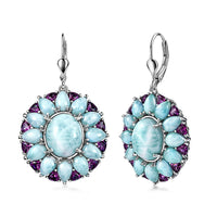 D'Joy Larimar, Orissa Rhodolite Garnet Earrings in Rhodium Over Sterling Silver 26.90 ctw