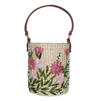 Passage Blossom Meadow Handcrafted Ribbon Embroidered Cylinder Shoulder Bag