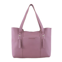 Passage Rose & Brown Structured Faux Leather Tote Bag