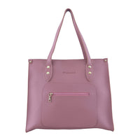 Passage Brown Rose Classic Faux Leather Tote Bag (14.5"x3.9"x12.2")