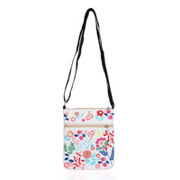 Cream Embroidery Floral Pattern Mini Shoulder Bag