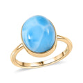 10K Yellow Gold AAA Larimar Ring (Size 10.0) 6.10 ctw - Sticky add to cart bar