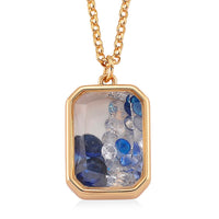 Blue and White Austrian Crystal Pendant Necklace in Goldtone (20 Inches)