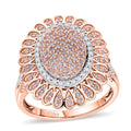 D'Joy Natural Pink and White Diamond (I3) Ring in 18K Vermeil RG Over Sterling Silver (Size 10.0) 1.00 ctw - Sticky add to cart bar