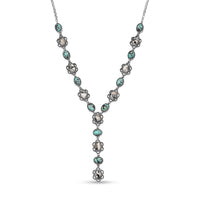 D'Joy Artisan Crafted Premium Blue Moon Turquoise and White Buffalo 15.30 ctw Neckalce in Sterling Silver 18-20 Inches