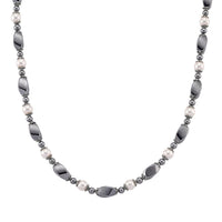 Terahertz, White Shell Pearl Necklace (18-20 Inches) with Lion Charm in Silvertone and Stainless Steel 70.00 ctw
