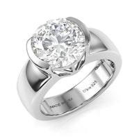 D'Joy Moissanite (Rnd 10.5mm) Ring in 18K Vermeil YG Over Sterling Silver (Size 10.0) 4.00 ctw