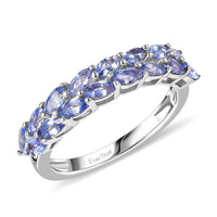 EverTrue Tanzanite Blue Petal Band Ring in Platinum Bond (Size 10.0) 1.30 ctw