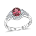 D'Joy Premium Pink Zircon, White Zircon Ring in Rhodium Over Sterling Silver (Size 10.0) 2.65 ctw - Sticky add to cart bar