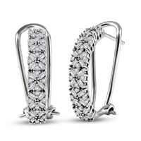 D'Joy Natural Champagne Diamond Royal Crossfire Earrings in 18K Vermeil RG Over Sterling Silver 1.00 ctw