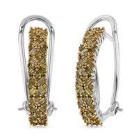 D'Joy Natural Champagne Diamond Royal Crossfire Earrings in 18K Vermeil RG Over Sterling Silver 1.00 ctw