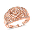 D'Joy Round Cut Natural Pink Diamond Eternal Bloom Statement Ring in 18K Vermeil RG Over Sterling Silver (Size 10.0) (Del. in 7-10 Days) 0.50 ctw - Sticky add to cart bar
