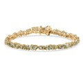 D'Joy Premium Tanzanian Mint Garnet, Moissanite Bracelet in 18K Vermeil YG Over Sterling Silver (6.50 In) 6.40 ctw - Sticky add to cart bar