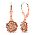 D'Joy Rought Cut Natural Pink Diamond 0.40 ctw Eternal Bloom Statement Earrings in 18K Vermeil Rose Gold Over Sterling Silver - Sticky add to cart bar