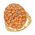 D'Joy Jalisco Fire Opal, White Zircon Ring in 18K Vermeil YG Over Sterling Silver (Size 8.0) 3.75 ctw - Sticky add to cart bar