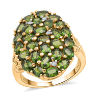 D'Joy Jalisco Fire Opal, White Zircon Ring in 18K Vermeil YG Over Sterling Silver (Size 8.0) 3.75 ctw