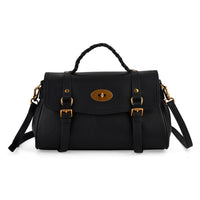 La Marey Black Genuine Leather Crossbody Bag (12"x5.31"x7.08")