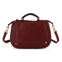 La Marey Burgundy Genuine Leather Crossbody Bag (11.4"x4.7"x7.48")