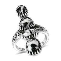 D'Joy Artisan Crafted Premium White Buffalo Ring in Sterling Silver (Size 10.0) 5.60 ctw
