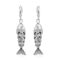 Simulated Diamond Fish Earrings in Silvertone - Sticky add to cart bar