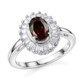 D'Joy Premium Red Zircon, Moissanite Ring in Rhodium Over Sterling Silver (Size 10.0) 1.80 ctw - Sticky add to cart bar