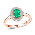 Rhapsody AAAA Kagem Zambian Emerald and Diamond E-F VS Ring in 950 Platinum (Size 10.0) 1.00 ctw - Sticky add to cart bar