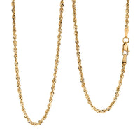 2.3mm Rope Chain Necklace in 14K Yellow Gold 2.70 Grams 24 Inches
