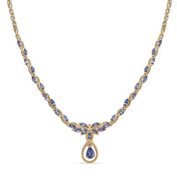 EverTrue Tanzanite 3.00 ctw Petal Flow Necklace in 18K YG Plated (18-20 Inches)