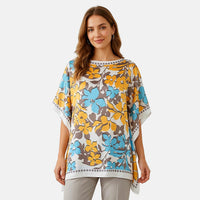 La Marey Orange Silk Feeling Kaftan (34.3"x35.4")