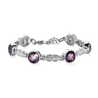 EverTrue Simulated Amethyst Color Diamond Bracelet in Stainless Steel (6.50 Inches))  8433831
