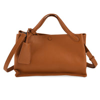La Marey Tan Genuine Leather Crossbody Bag (12.2"x5.9"x7.48")